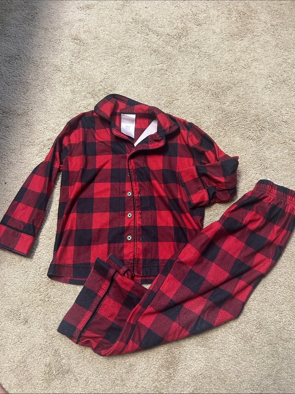 Wondershop Red and Black Buffalo Plaid Kids Pajama Set